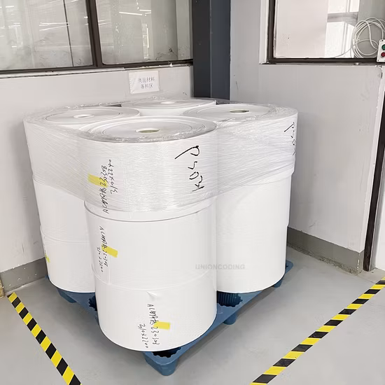 Directly Print Barcode Thermal Label Bar Coded Sticker Self Adhesive Thermal Paper Jumbo Rolls with Hot Melt Glue