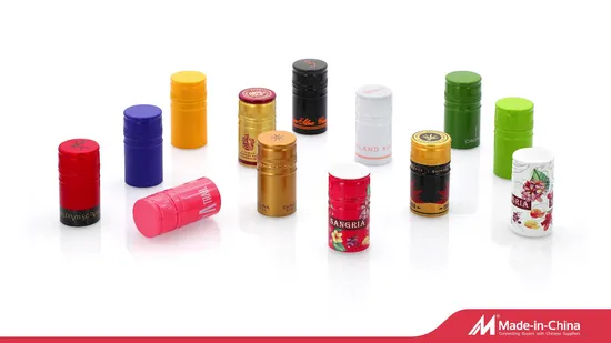 Custom Logo 30*60mm Size PVC Heat Shrink Capsule for Wine Vodka Gin Liquor Spirits Glass Bottle